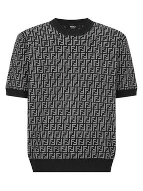 Fendi Black & Gray Monogram Crewneck Sweater